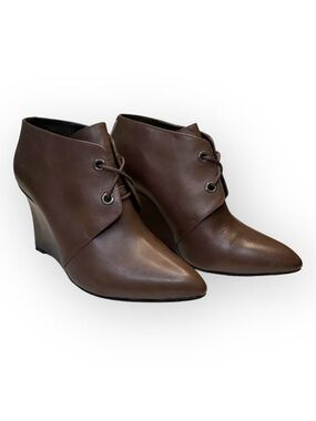 Clarks Women's Kelbrook Azizi Lace-Up Leather Ankle Boot 9M Taupe brown Leather